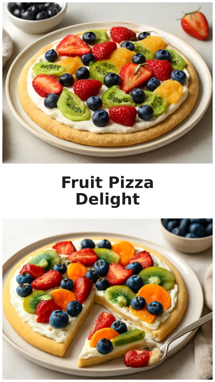 Colorful Fruit Pizza Sugar Cookie for Summer Party Tables 3 Colorful Fruit Pizza Sugar Cookie for Summer Celebrations