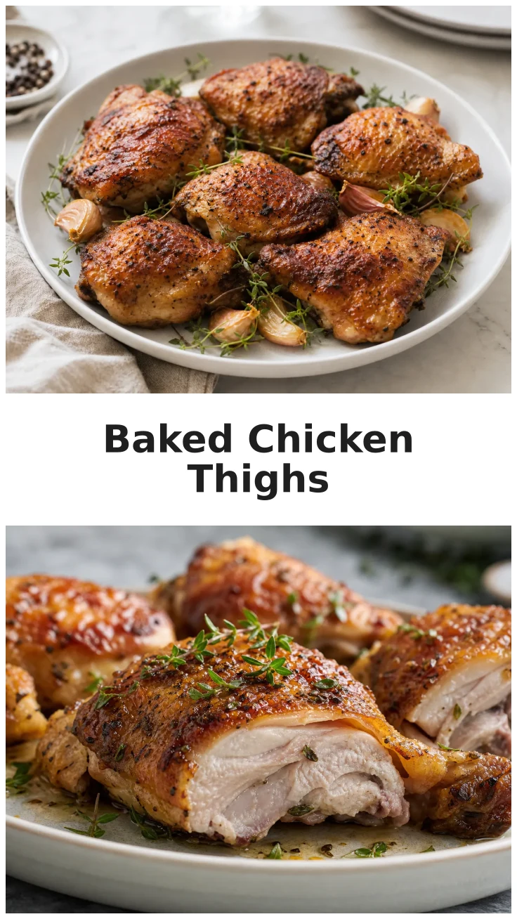 Juicy Bone In Baked Chicken Thighs for Family Dinners