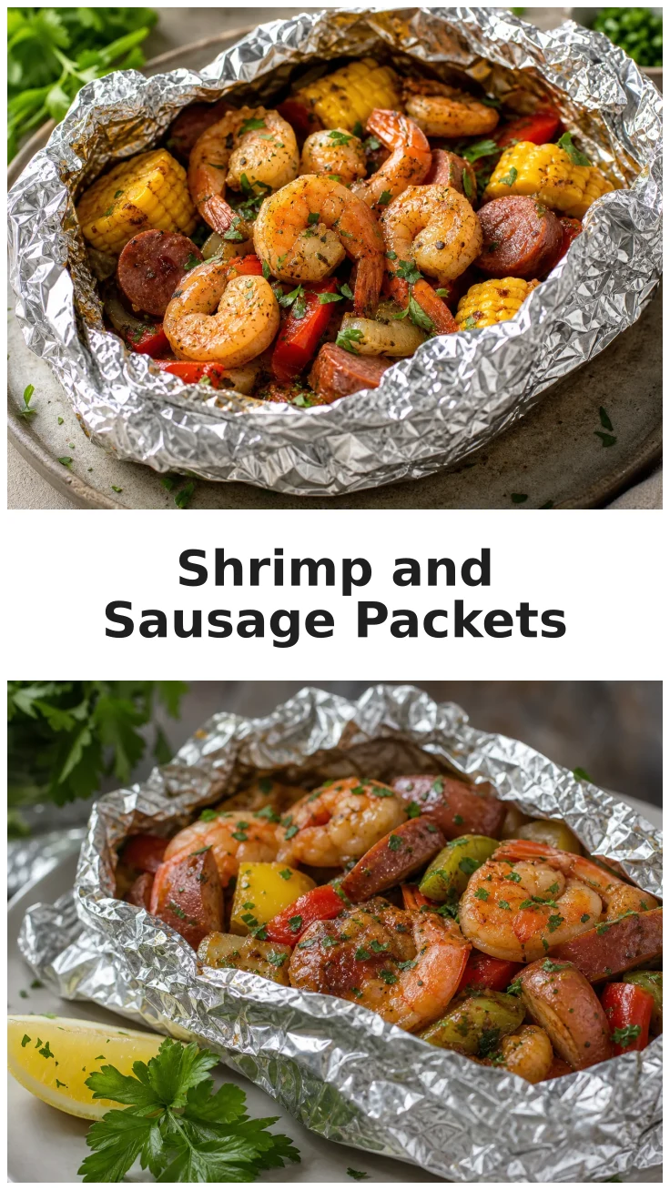 Hearty Shrimp and Sausage Foil Packets for Family Gatherings Hearty Shrimp and Sausage Foil Packets for Family Gatherings
