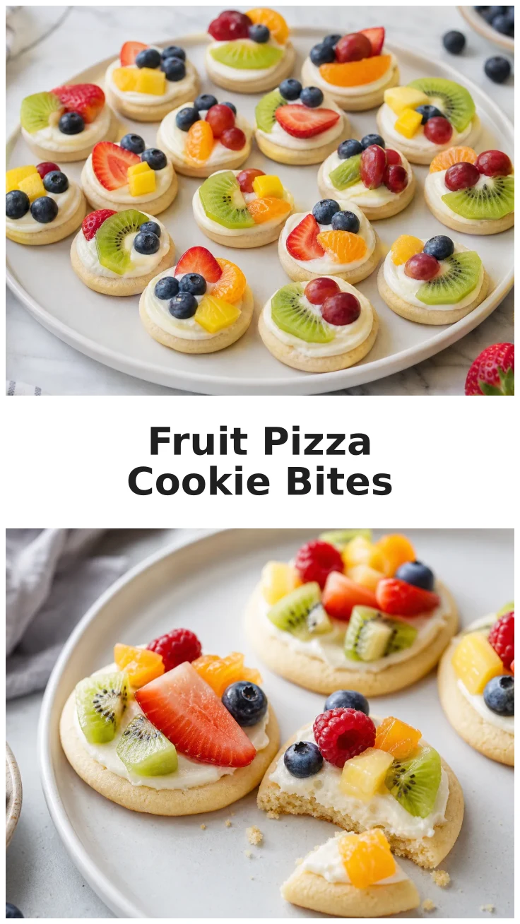 Mini Fruit Pizza Sugar Cookie Bites for Birthday Celebrations Mini Fruit Pizza Sugar Cookie Bites for Birthday Celebrations