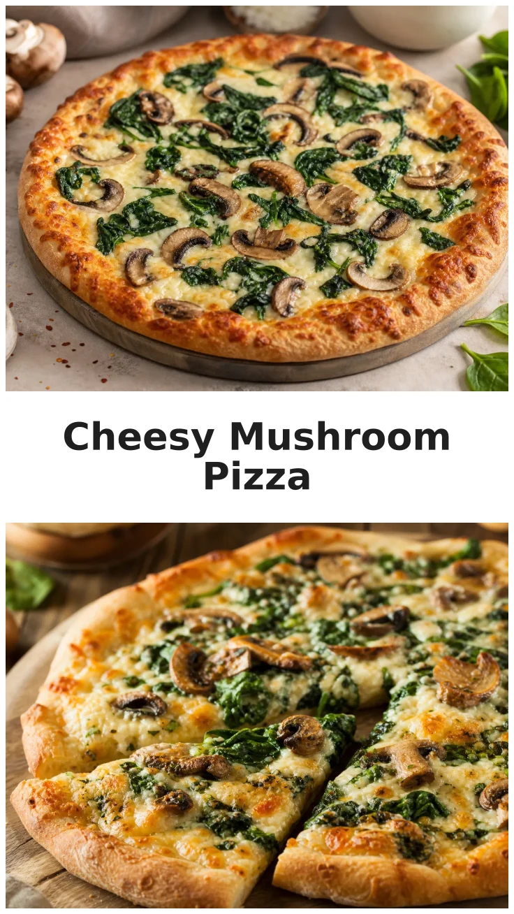Cheesy Mushroom Spinach Pizza Recipe for Family Dinner