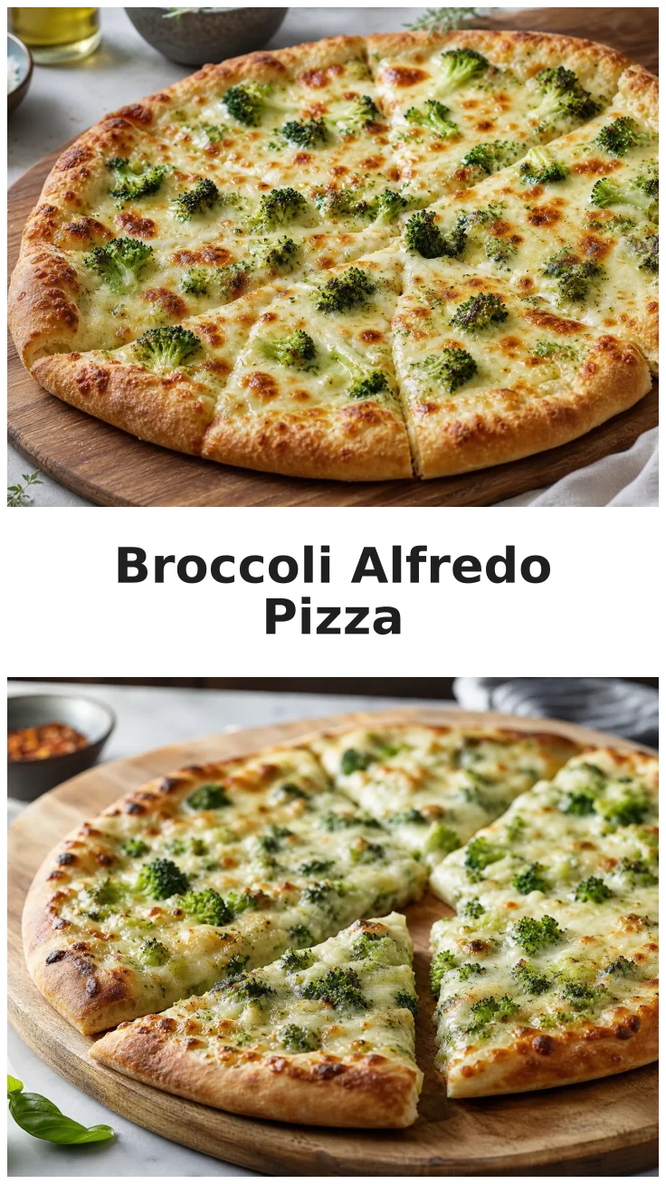 Creamy Broccoli Alfredo Pizza Recipe Creamy Broccoli Alfredo Pizza Recipe
