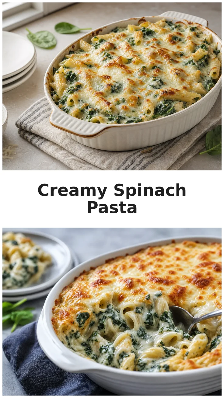 Creamy Baked Spinach Alfredo Pasta for Cozy Family Dinners Creamy Baked Spinach Alfredo Pasta for Cozy Family Dinners