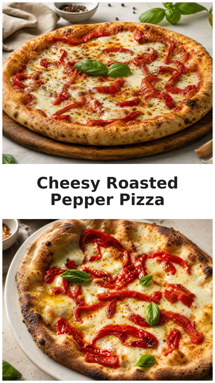 Cheesy Roasted Pepper Pizza Recipe for Family Dinner Cheesy Roasted Pepper Pizza Recipe for Family Dinner