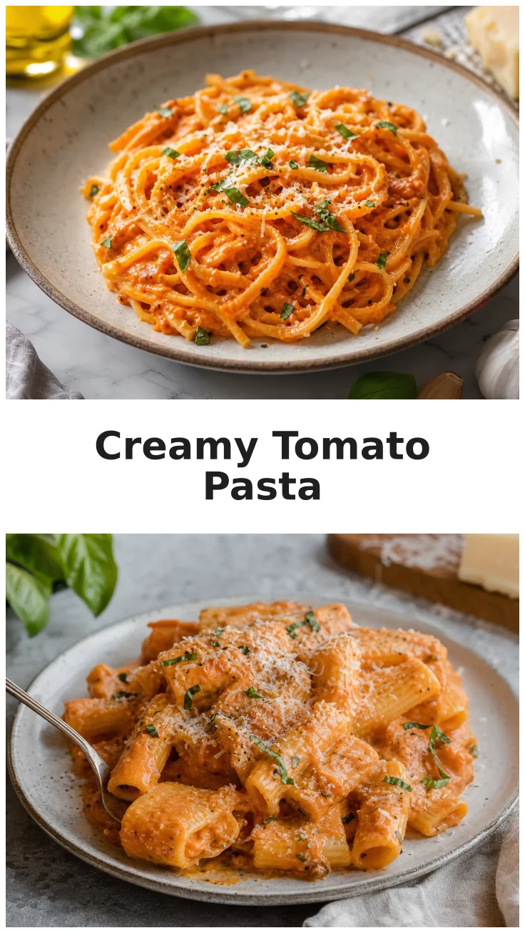 Creamy Tomato Garlic Pasta with Rich Parmesan Sauce Recipe Creamy Tomato Garlic Pasta with Rich Parmesan Sauce Recipe