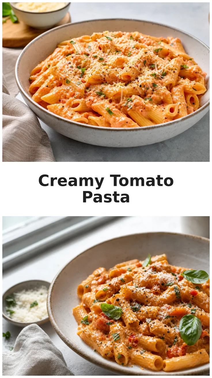 Creamy Tomato Garlic Pasta with Rich Parmesan Sauce Recipe