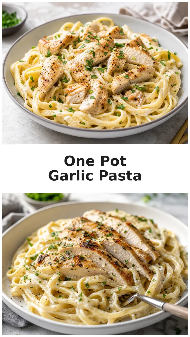 Creamy One Pot Garlic Chicken Pasta Recipe for Family Dinners Creamy One Pot Garlic Chicken Pasta Recipe for Family Dinners