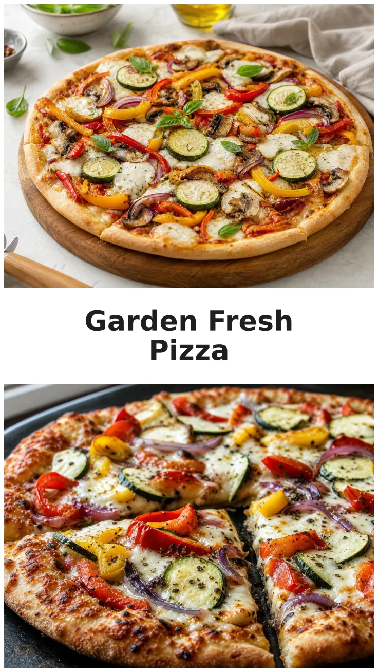 Delicious Garden Fresh Pizza with Seasonal Vegetables Delicious Garden Fresh Pizza with Seasonal Vegetables