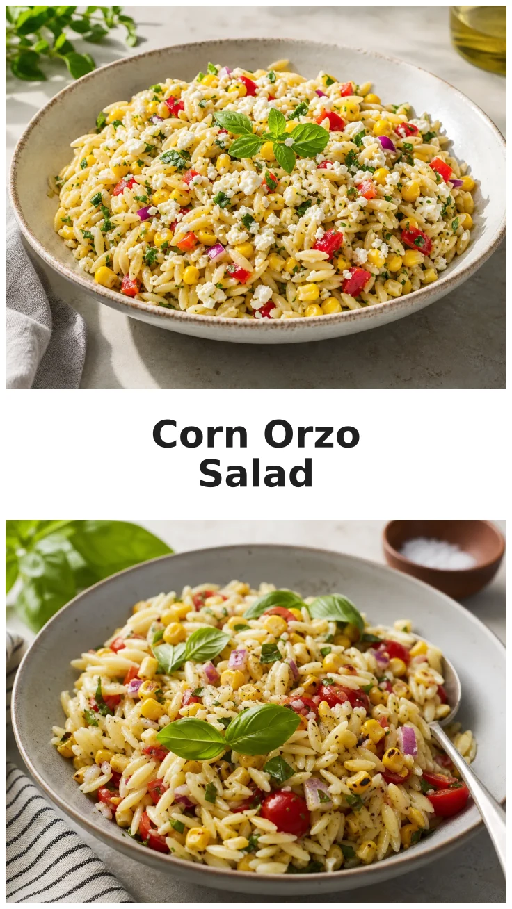 Fresh Summer Corn Orzo Salad with Lemon Herb Dressing Fresh Summer Corn Orzo Salad with Lemon Herb Dressing