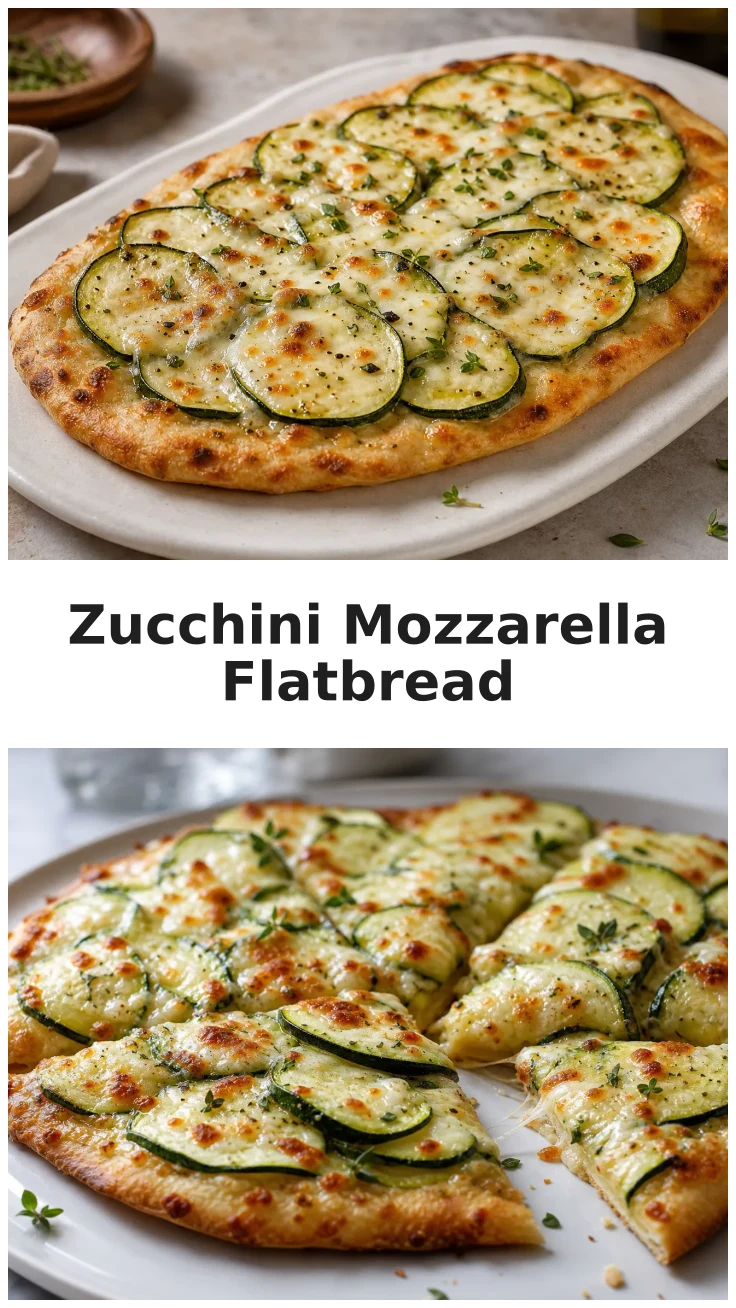 Crispy Zucchini Mozzarella Flatbread with Fresh Basil Recipe