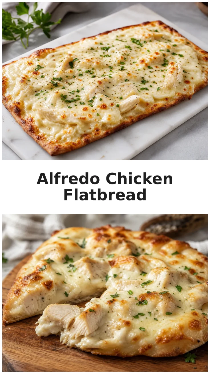 Creamy Alfredo Chicken Flatbread with Melted Mozzarella Recipe Creamy Alfredo Chicken Flatbread with Melted Mozzarella Recipe