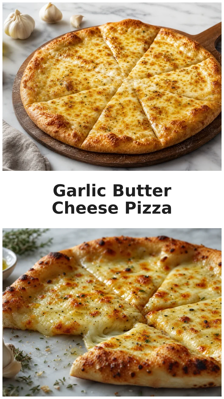 Golden Garlic Butter Cheese Pizza with Melted Mozzarella Recipe Golden Garlic Butter Cheese Pizza with Melted Mozzarella Recipe