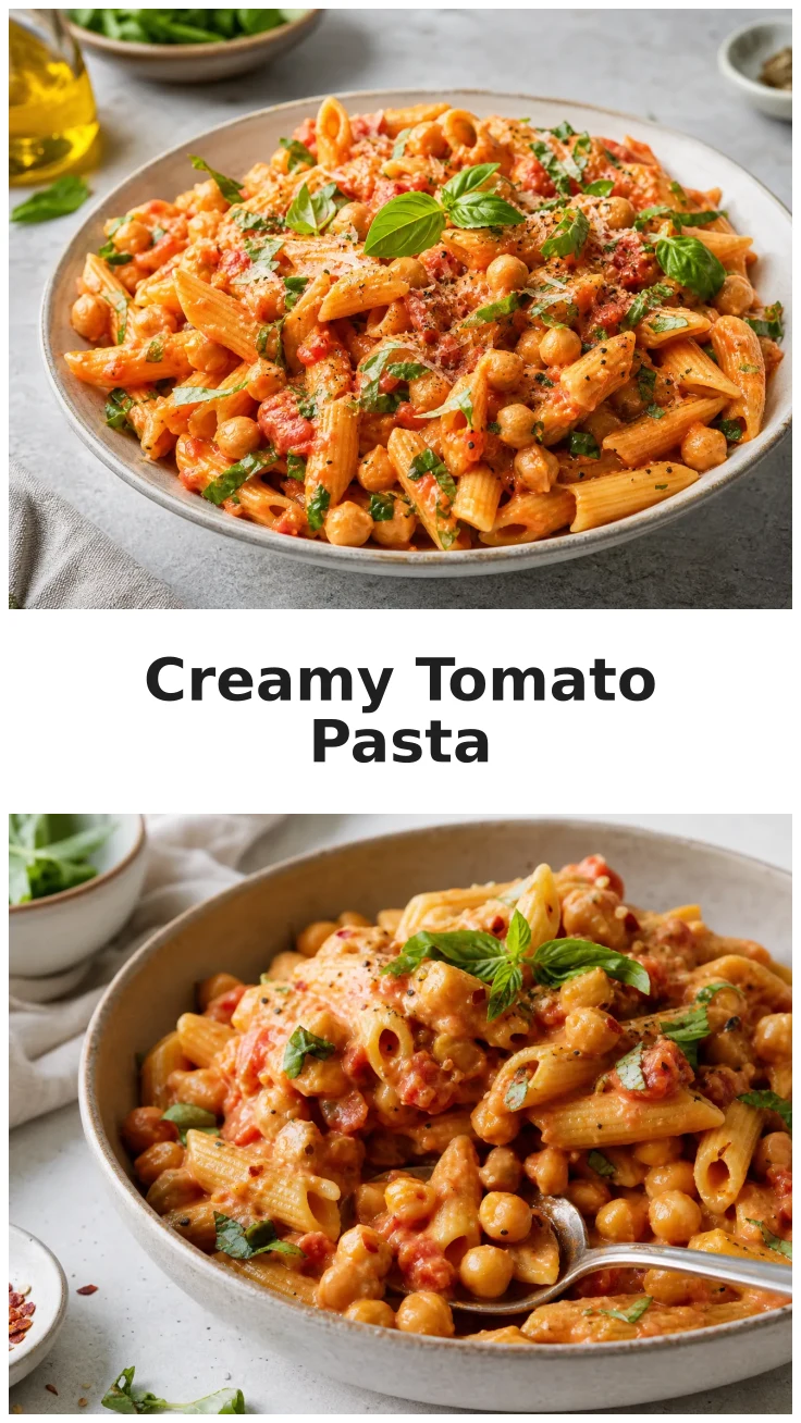 Creamy Tomato Chickpea Pasta with Fresh Herbs Recipe Creamy Tomato Chickpea Pasta with Fresh Herbs Recipe