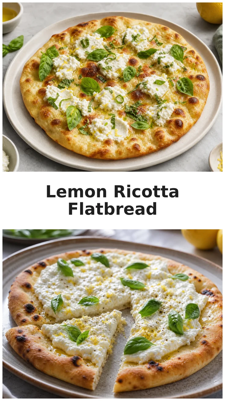 Fresh Lemon Ricotta Flatbread with Basil Recipe