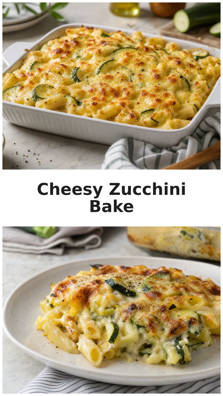 Golden Cheesy Zucchini Pasta Bake for Dinner Golden Cheesy Zucchini Pasta Bake for Dinner