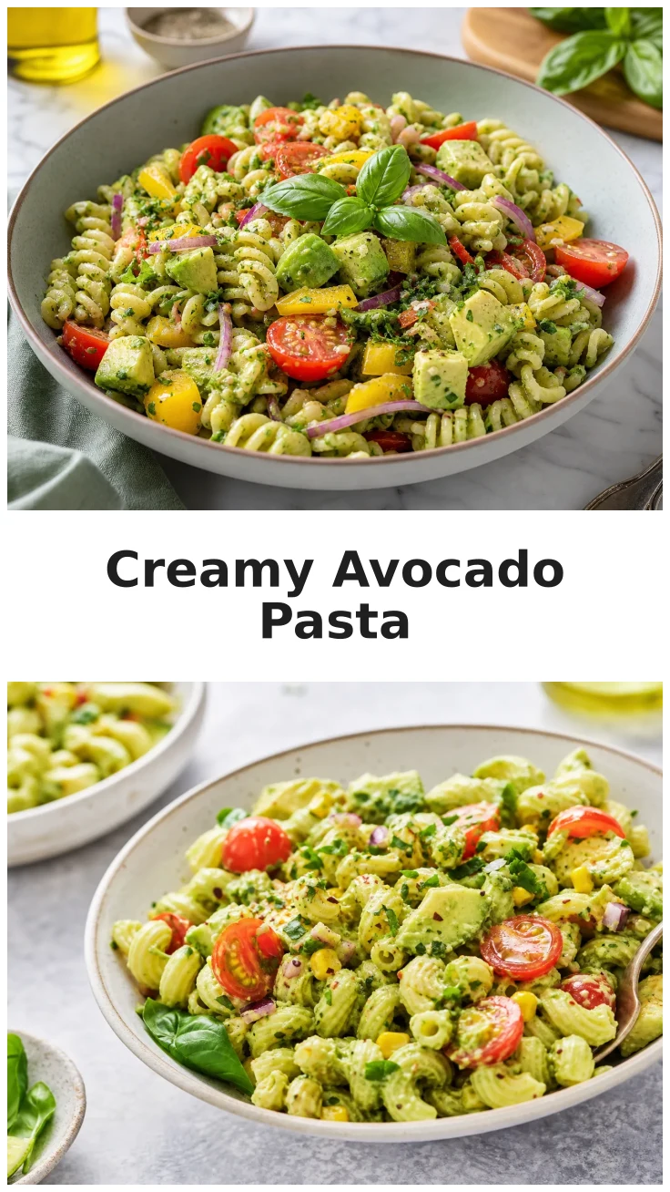 Fresh Creamy Avocado Pasta Salad with Herbs for Summer Gatherings