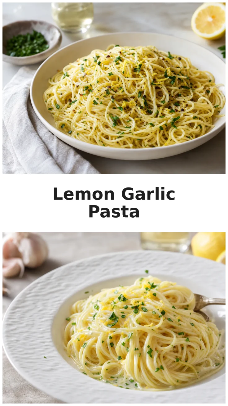 Creamy Lemon Garlic Angel Hair Pasta for Easy Dinner Creamy Lemon Garlic Angel Hair Pasta for Easy Dinner