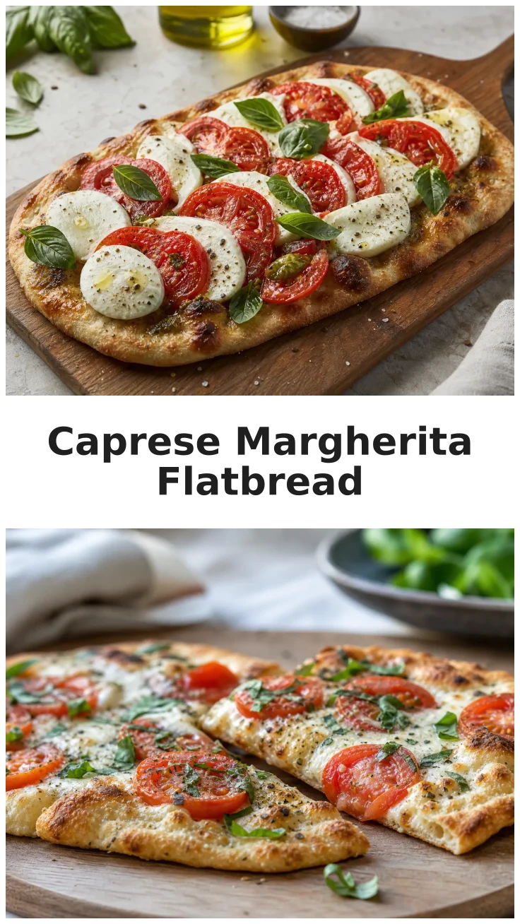 Flavorful Caprese Margherita Flatbread with Juicy Tomatoes