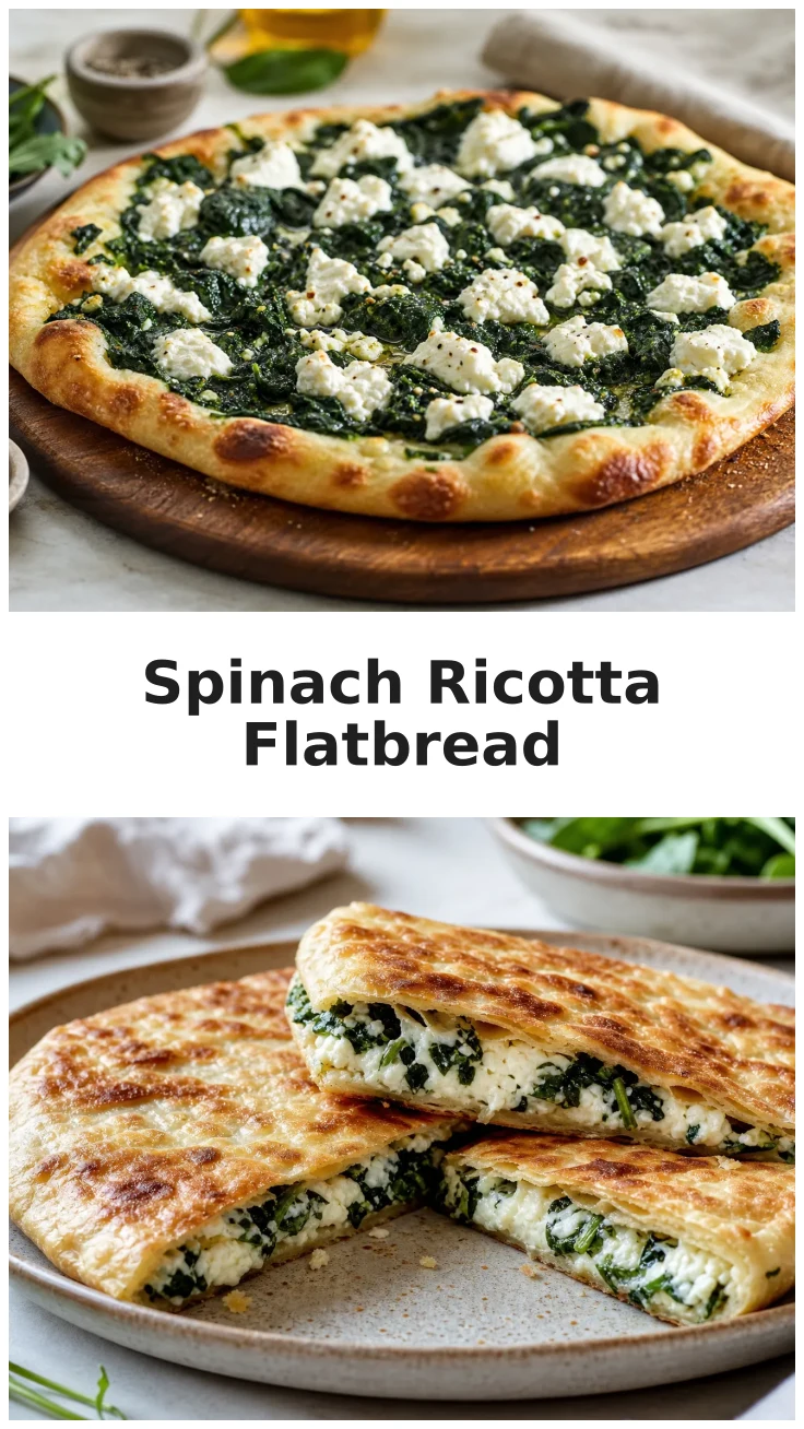 Golden Homemade Spinach Ricotta Flatbread Recipe Golden Homemade Spinach Ricotta Flatbread Recipe