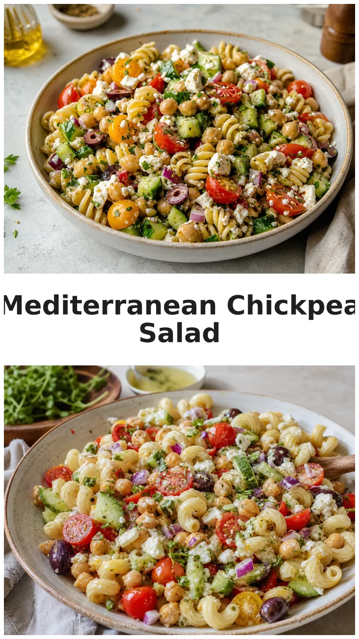 Colorful Mediterranean Chickpea Pasta Salad Recipe for Fresh Flavors Colorful Mediterranean Chickpea Pasta Salad Recipe for Fresh Flavors