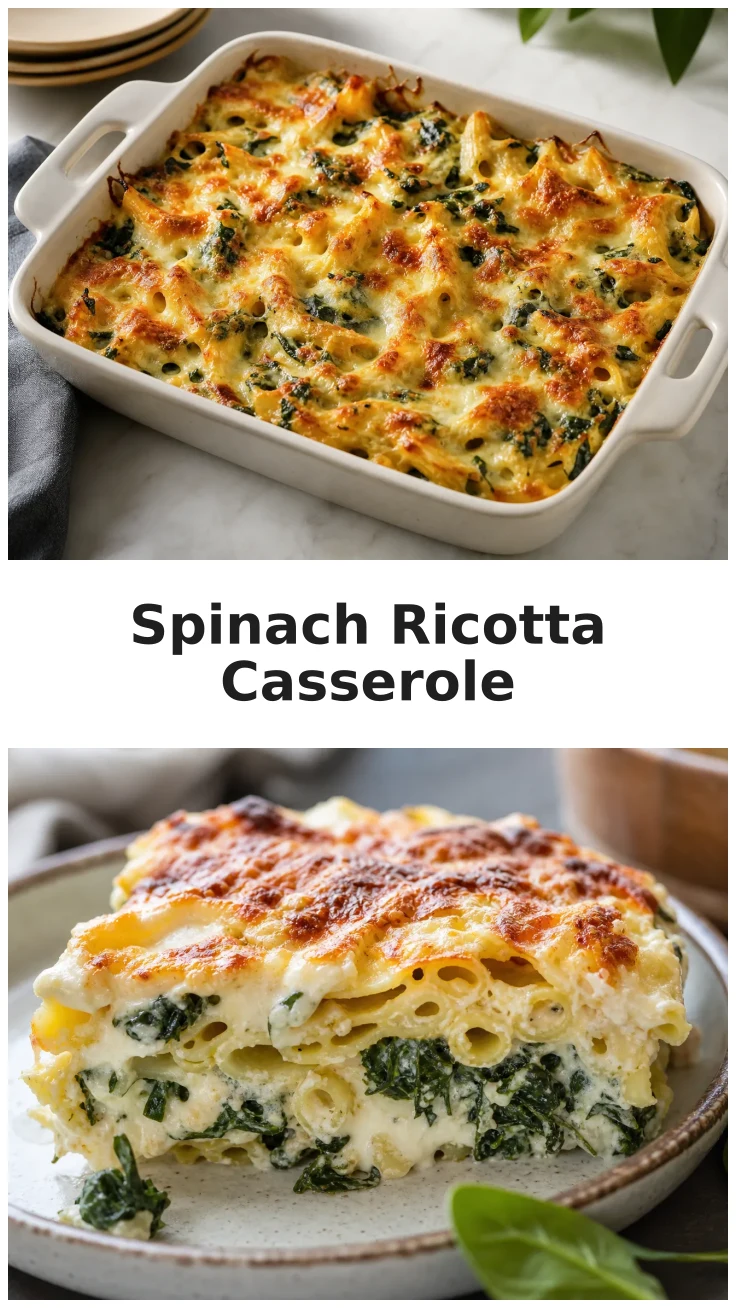 Golden Baked Spinach Ricotta Pasta Casserole for Cozy Nights Golden Baked Spinach Ricotta Pasta Casserole for Cozy Nights
