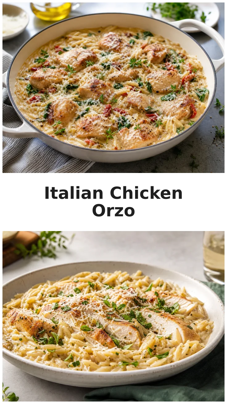 One Pot Italian Chicken Orzo for Easy Weeknight Dinners One Pot Italian Chicken Orzo for Easy Weeknight Dinners
