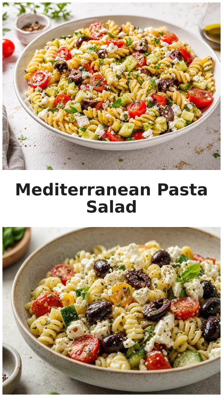 Colorful Mediterranean Greek Pasta Salad for Summer Gatherings
