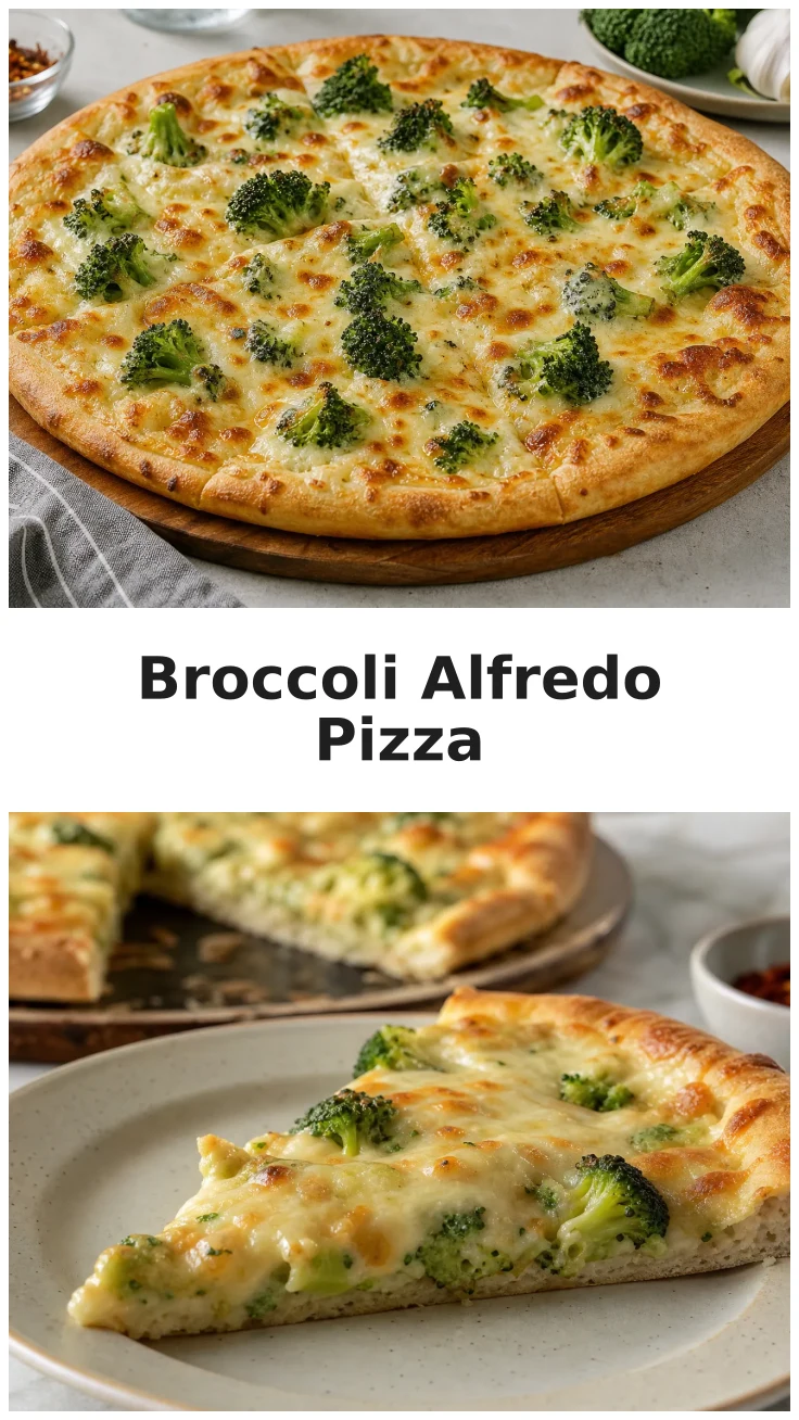 Golden Homemade Broccoli Alfredo Pizza Recipe for Pizza Night