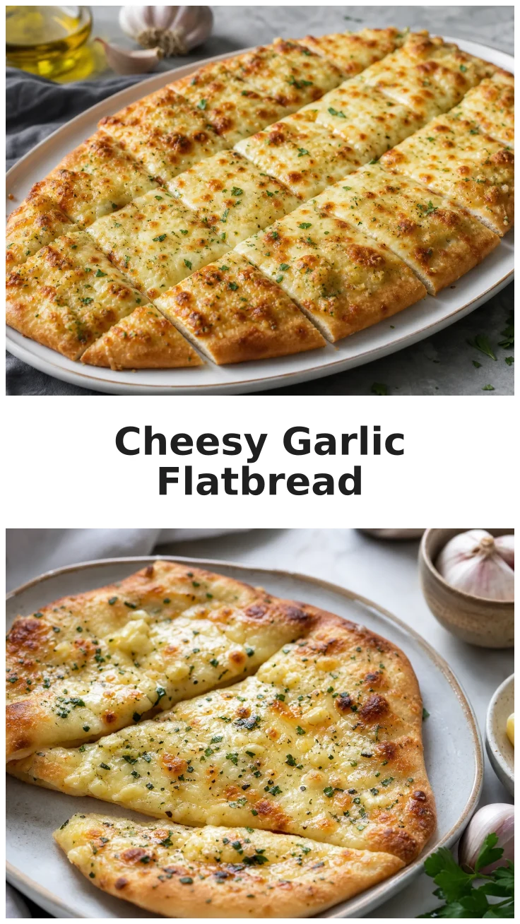 Golden Homemade Cheesy Garlic Flatbread Recipe