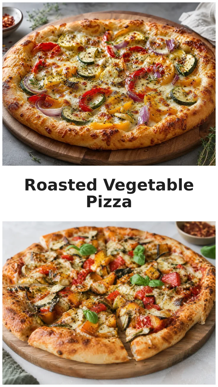 Golden Homemade Roasted Vegetable Pizza Recipe