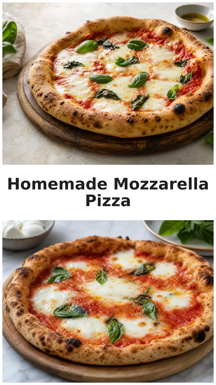 Golden Homemade Fresh Mozzarella Pizza Recipe