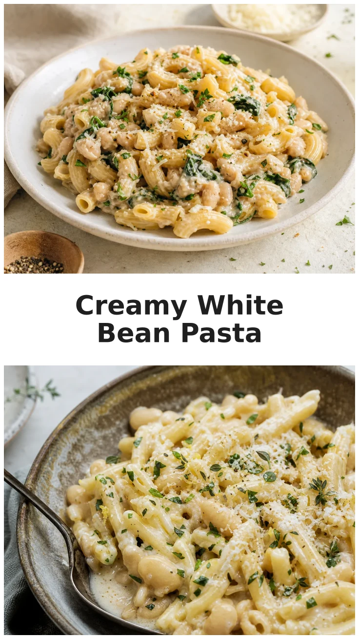 One Pot Creamy White Bean Pasta for Easy Weeknight Dinners