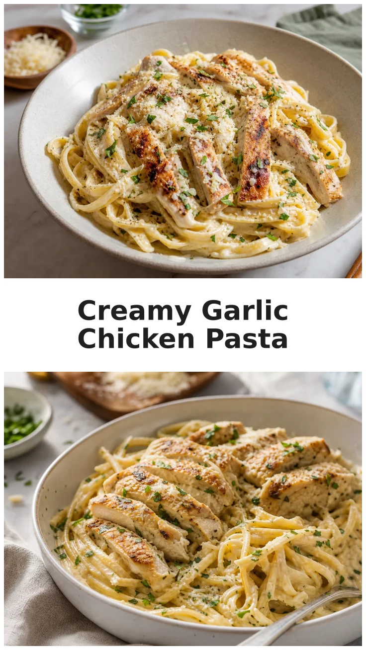 Rich Creamy Garlic Chicken Pasta Recipe for Cozy Nights