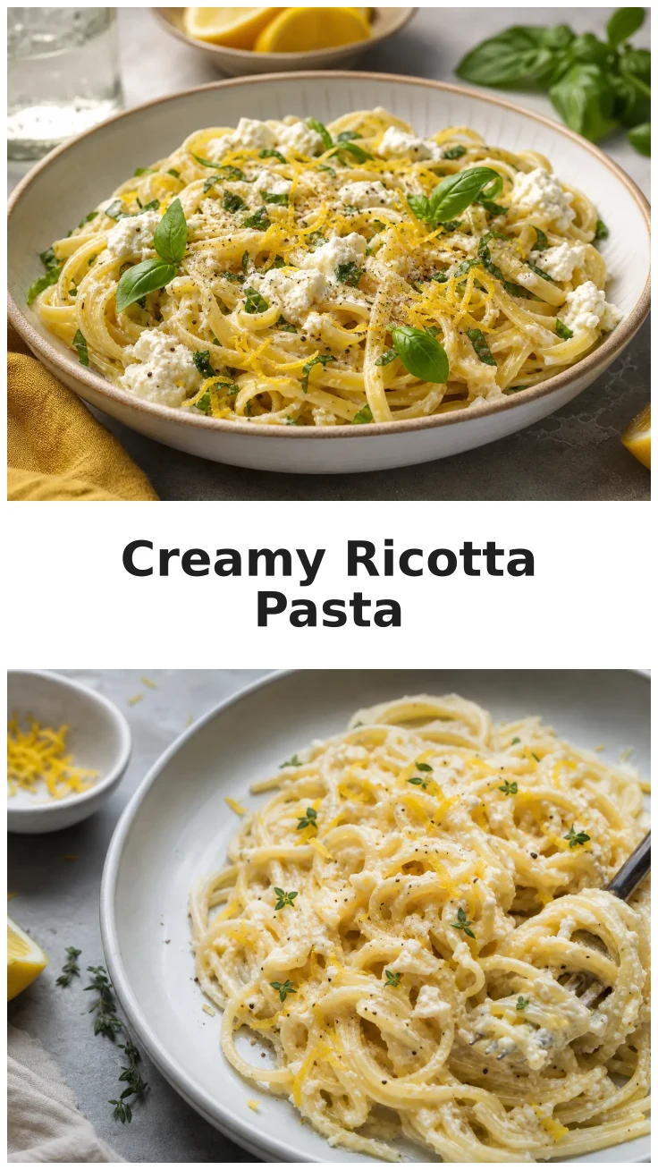 One Pot Creamy Ricotta Lemon Pasta for Easy Weeknight Dinners
