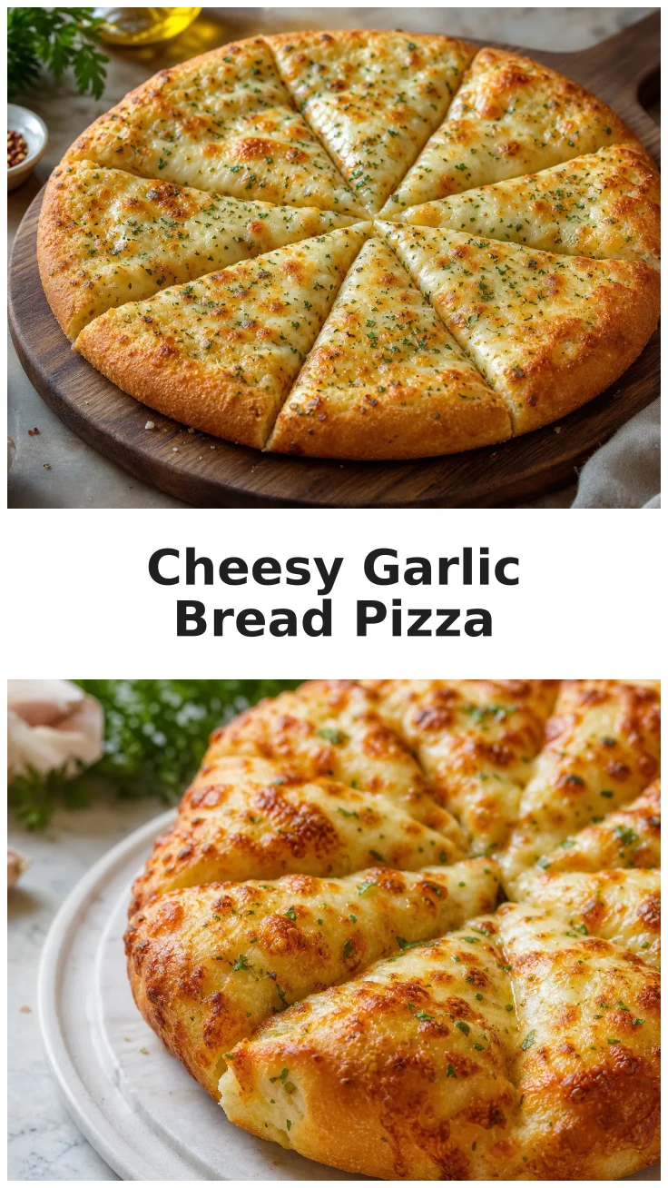 Golden Homemade Cheesy Garlic Bread Pizza Recipe Golden Homemade Cheesy Garlic Bread Pizza Recipe