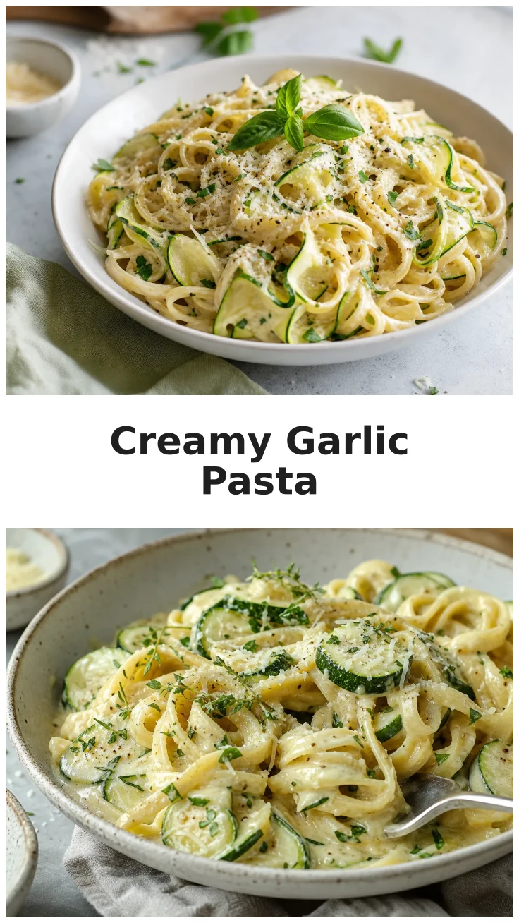 Creamy Garlic Parmesan Zucchini Pasta with Tender Zucchini Creamy Garlic Parmesan Zucchini Pasta with Tender Zucchini