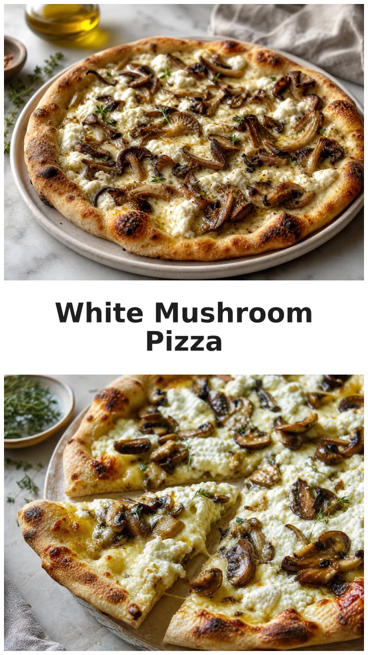 Golden Ricotta Mushroom White Pizza with Fresh Herbs Recipe Golden Ricotta Mushroom White Pizza with Fresh Herbs Recipe