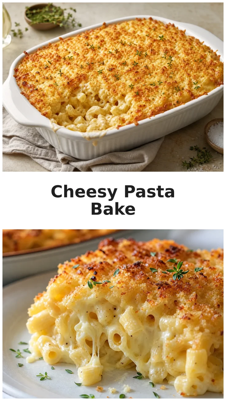 Creamy Cheesy Tomato Pasta Bake with Golden Cheese