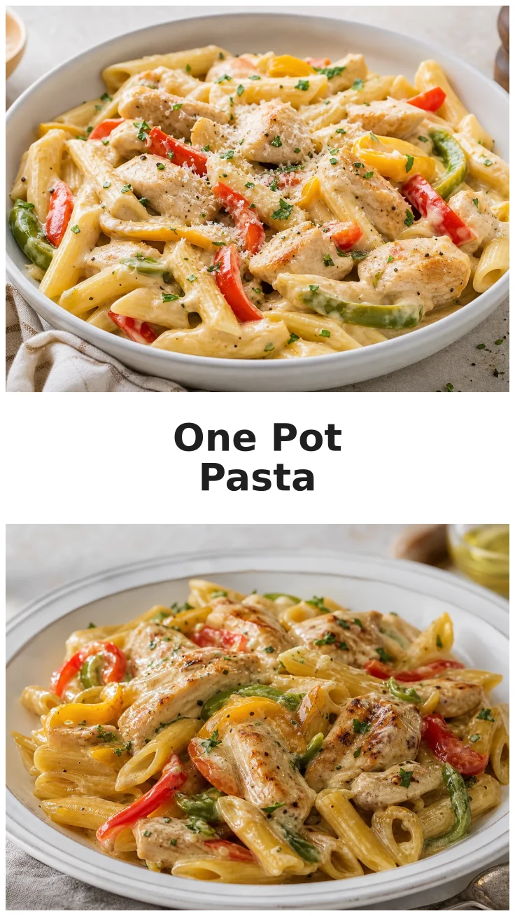Cheesy One Pot Chicken Fajita Pasta for Dinner