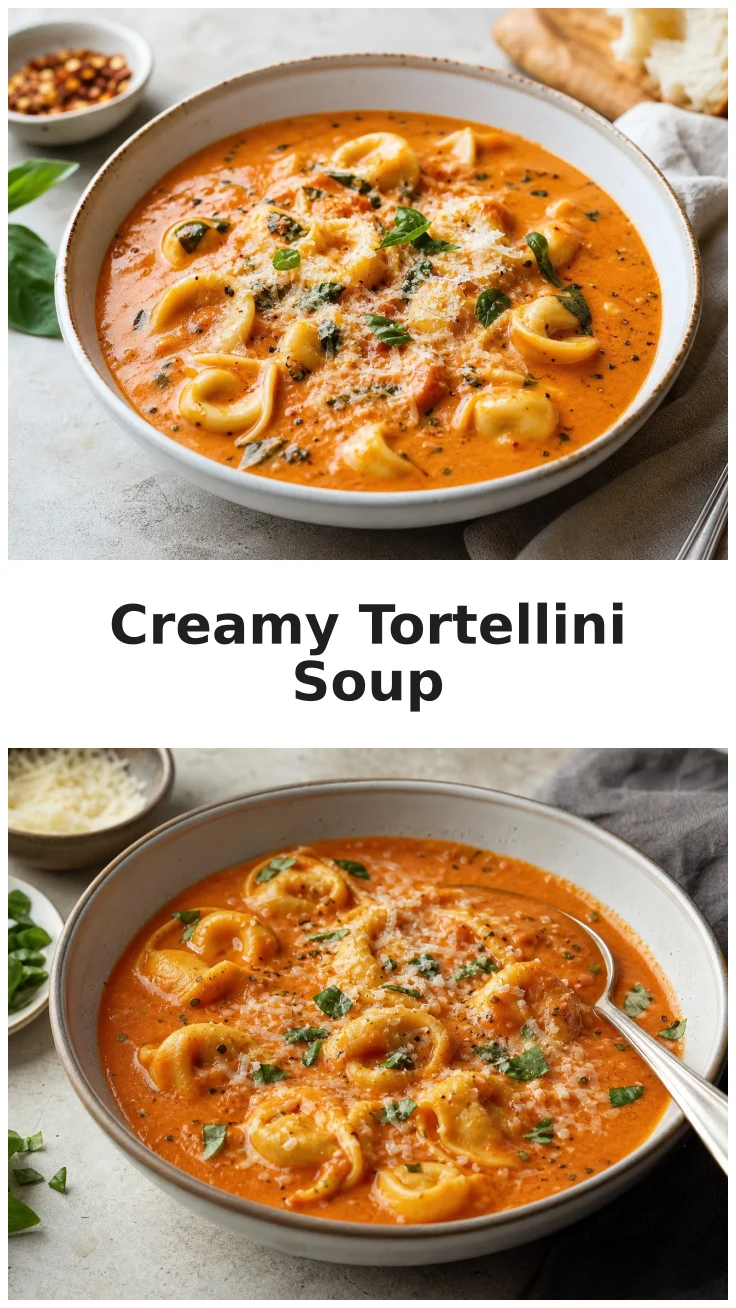 Creamy Garlic Tomato Tortellini Soup with Cheese Tortellini Recipe