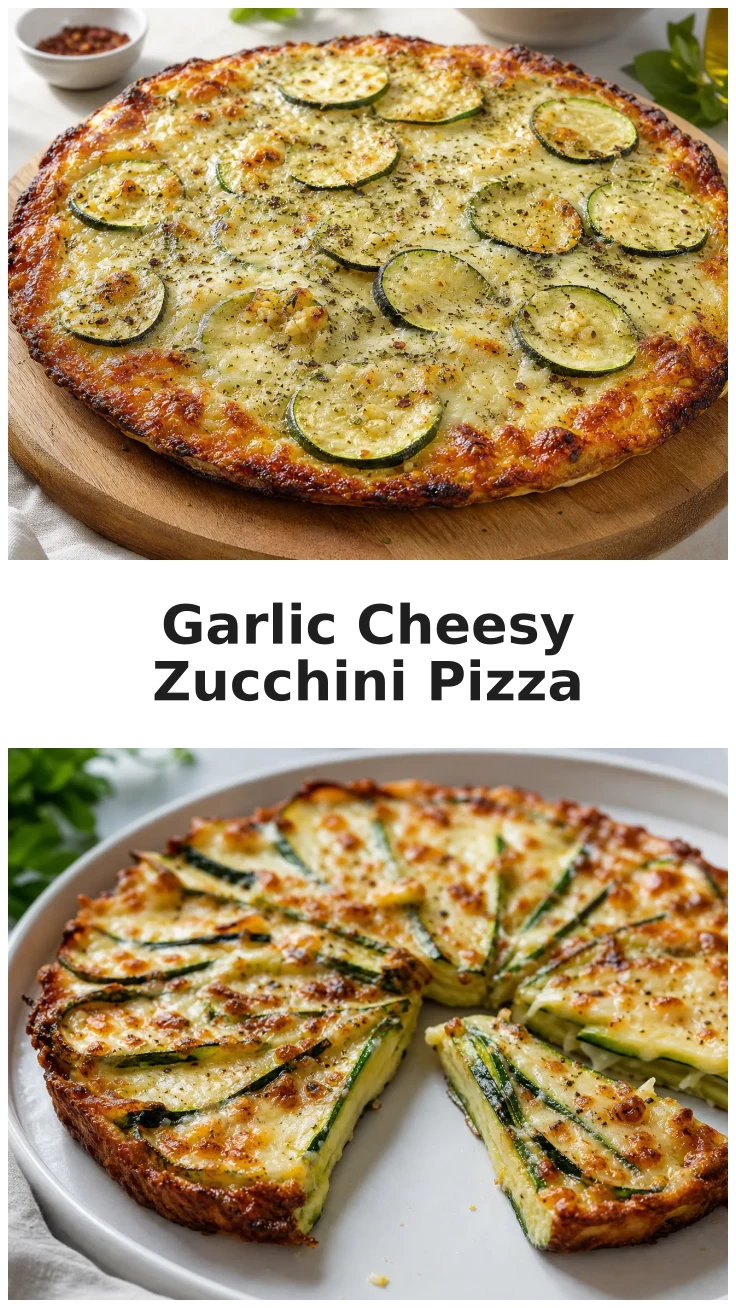 Crispy Garlic Cheesy Zucchini Pizza for Pizza Night