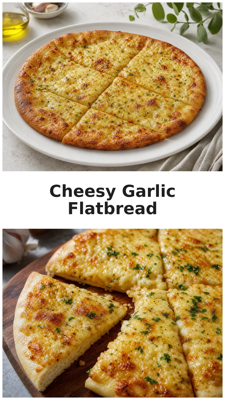 Golden Cheesy Garlic Parmesan Flatbread Pizza for Pizza Night
