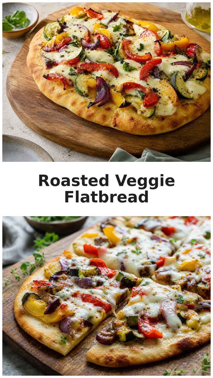 Golden Roasted Garden Veggie Flatbread for Your Pizza Night