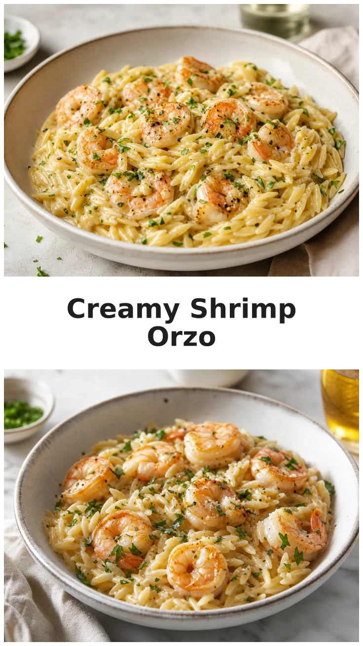 Creamy Garlic Butter Shrimp Orzo for a Cozy Dinner