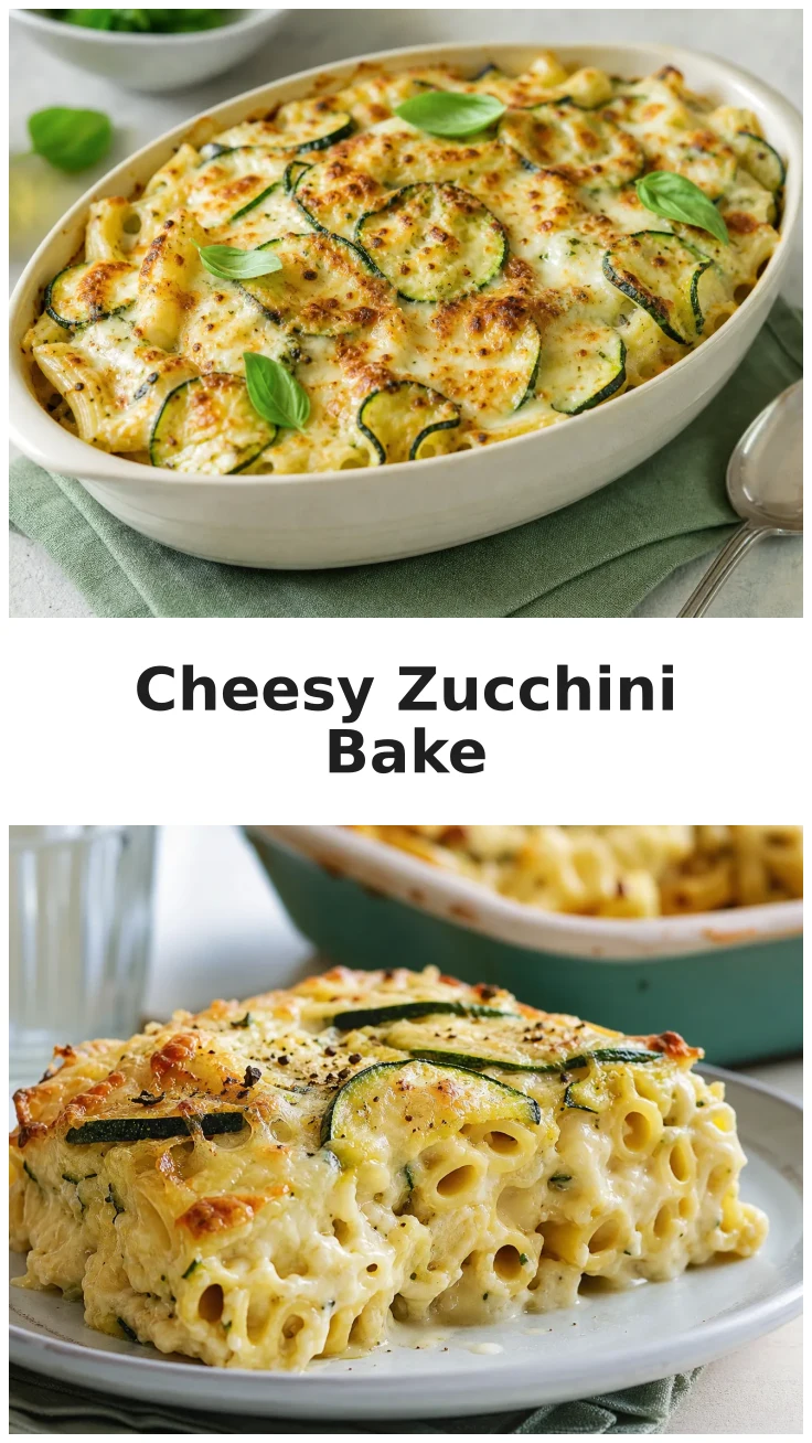 Creamy Cheesy Zucchini Pasta Bake with Golden Cheese Creamy Cheesy Zucchini Pasta Bake with Golden Cheese