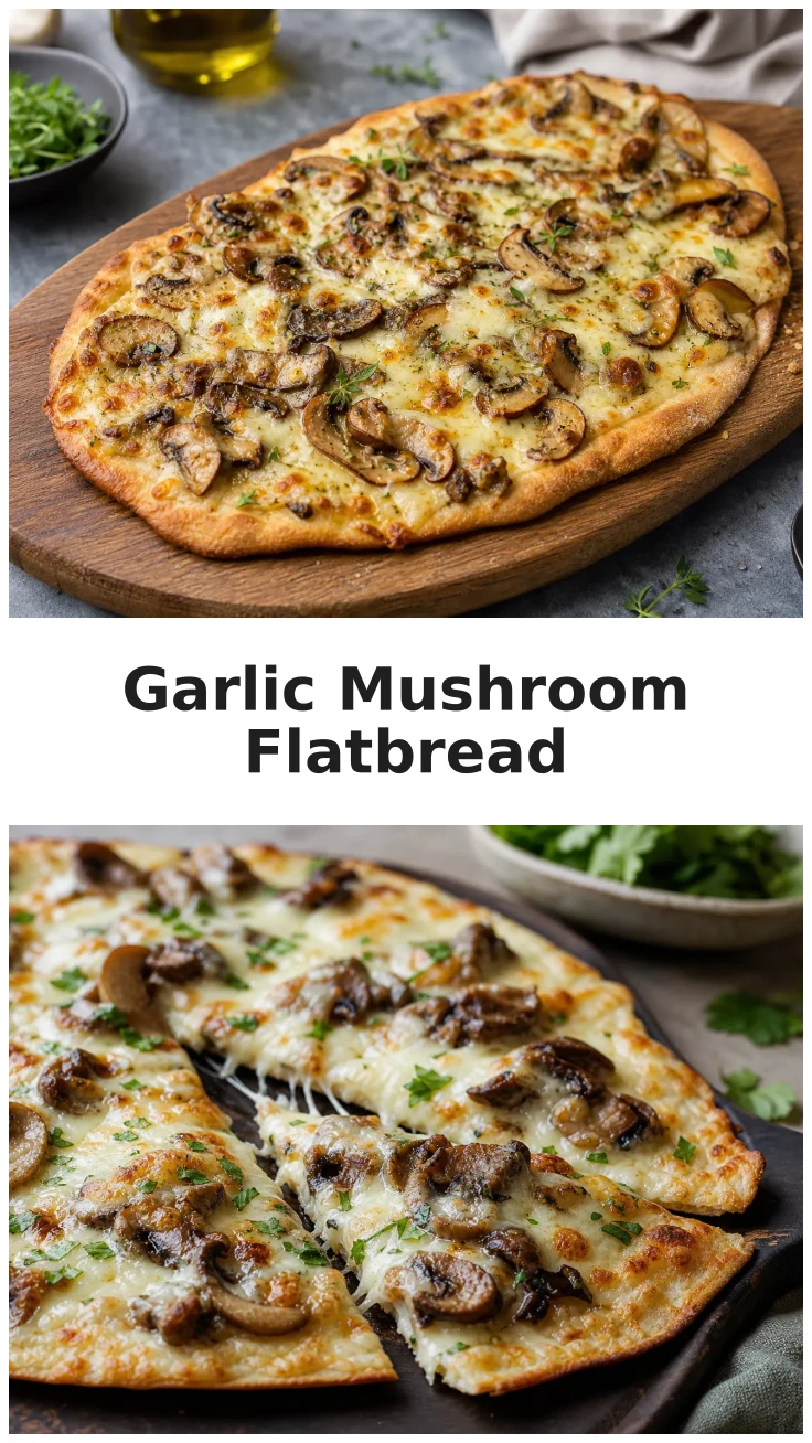 Crispy Cheesy Garlic Mushroom Flatbread for Pizza Night Crispy Cheesy Garlic Mushroom Flatbread for Pizza Night