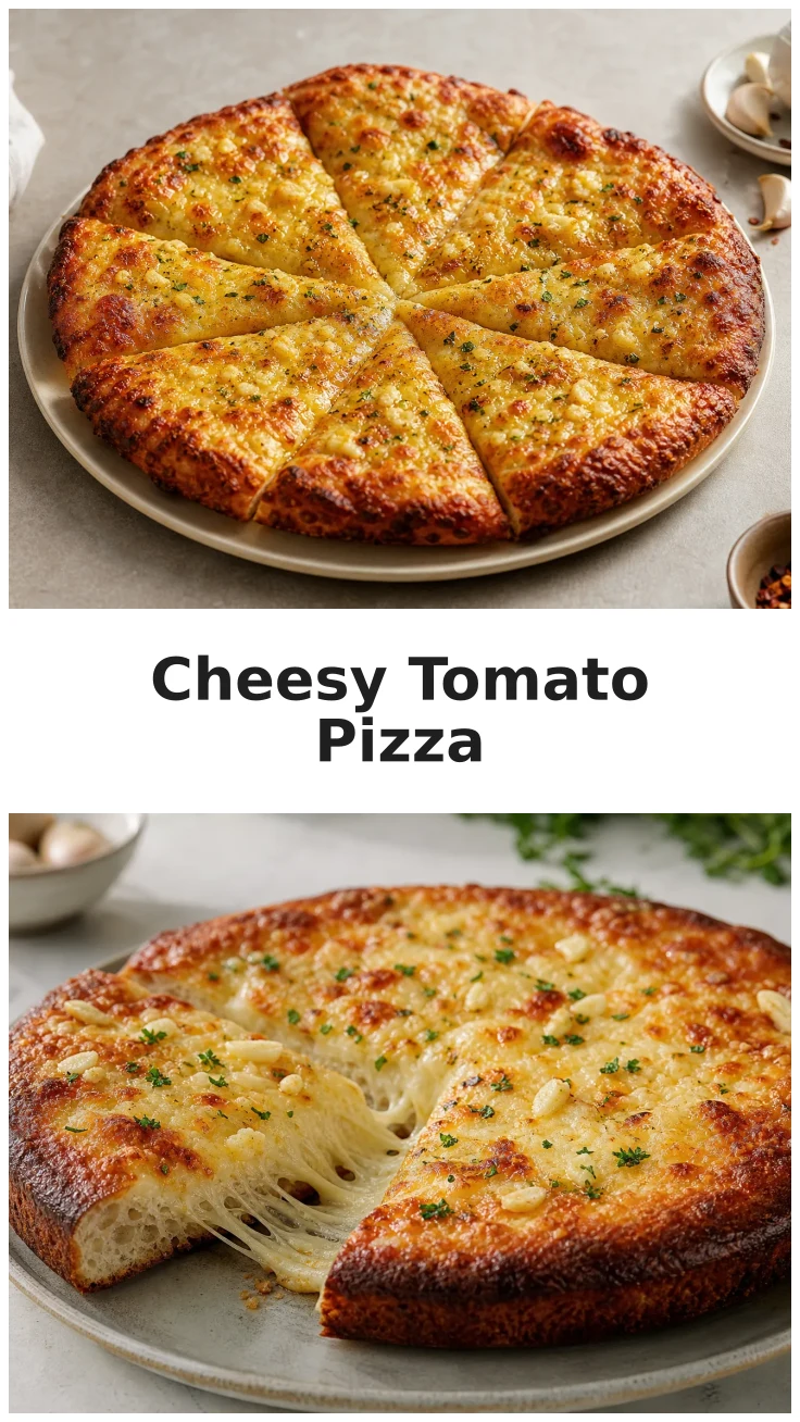 Crispy Garlic Cheesy Tomato Pan Pizza for Pizza Night Crispy Garlic Cheesy Tomato Pan Pizza for Pizza Night
