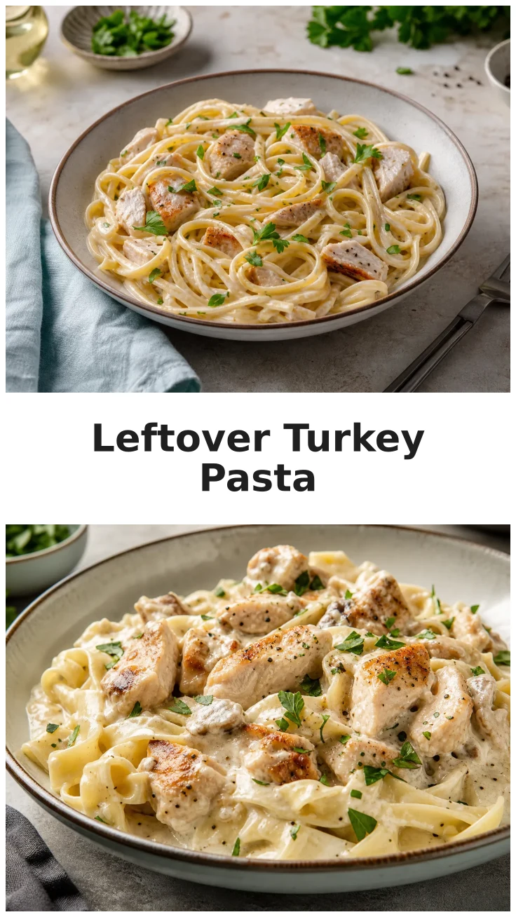Creamy Christmas Leftover Turkey Pasta Recipe for the Holidays