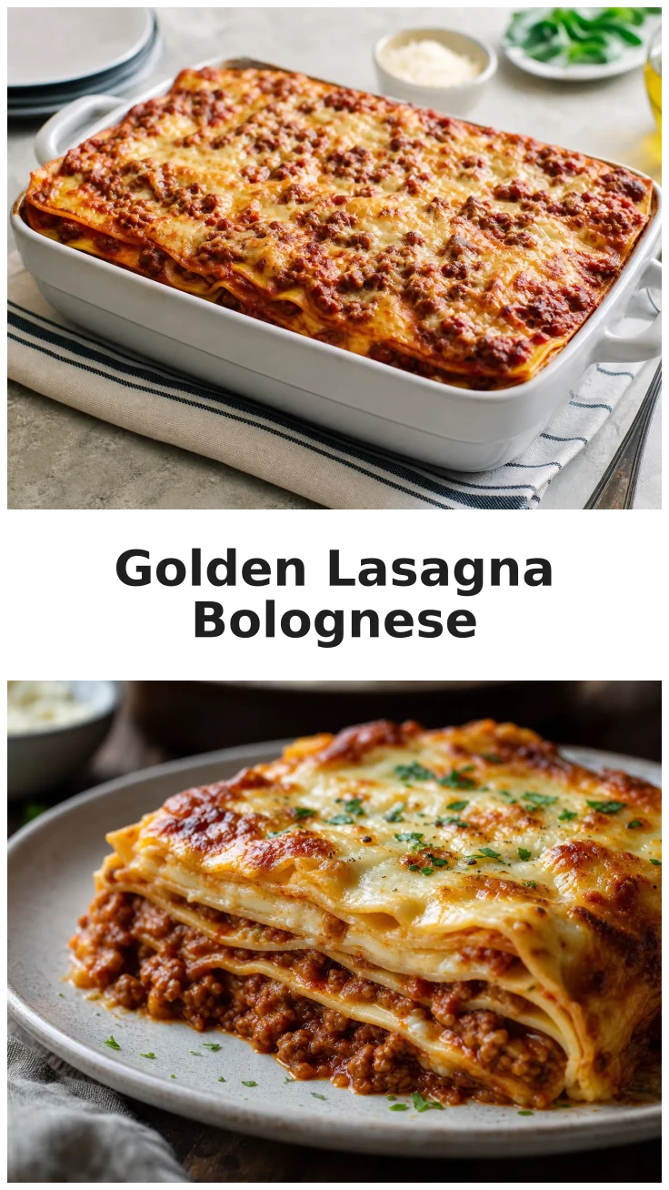 Delicious Golden Lasagna Bolognese for Your Holiday Table